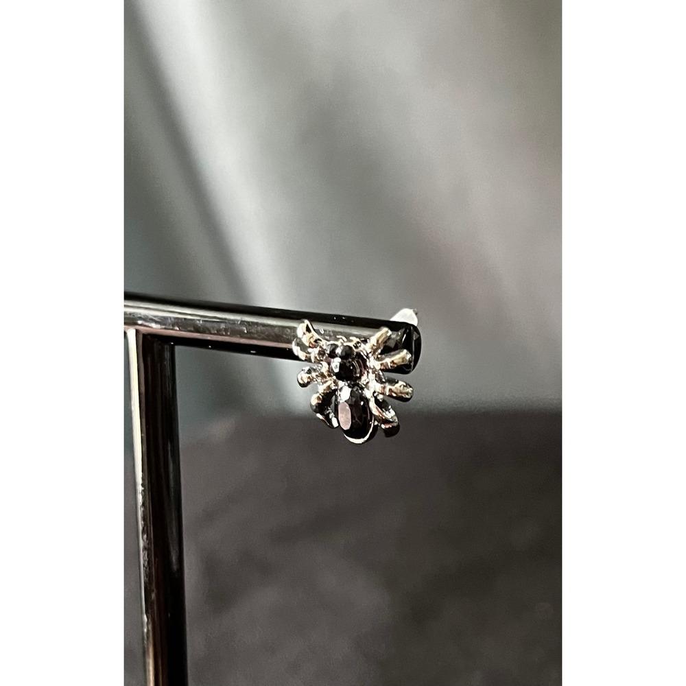 Spider Earrings Studs Rhinestone Halloween Costume Punk Goth Statement - Picture 3 of 5